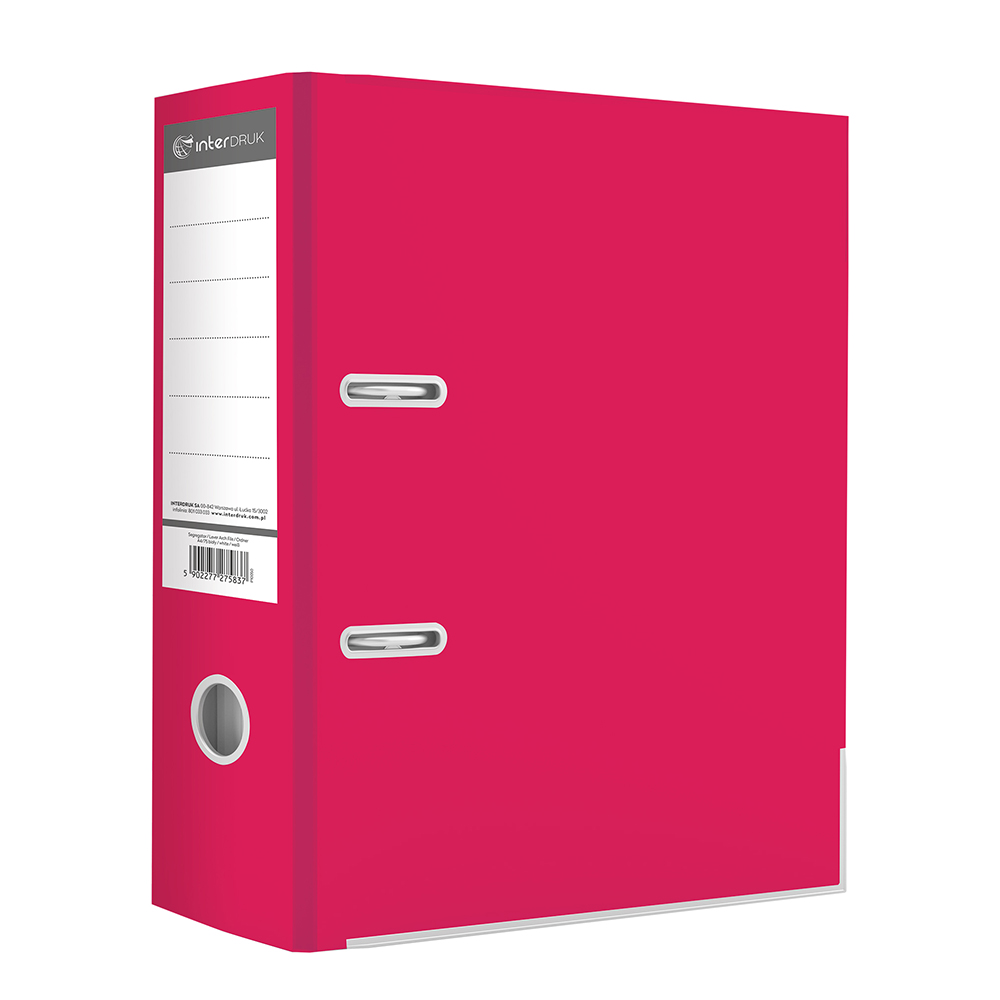 Segregator A4/75 dźwignia mat różowy Interdruk